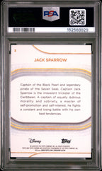 2025 TOPPS CHROME DISNEY #3 JACK SPARROW YELLOW REFRACTOR, PSA GEM MT 10, certificate 152568829 — back
