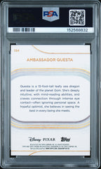 2025 TOPPS CHROME DISNEY #134 AMBASSADOR QUESTA BLUE REFRACTOR, PSA NM-MT 8, certificate 152568832 — back