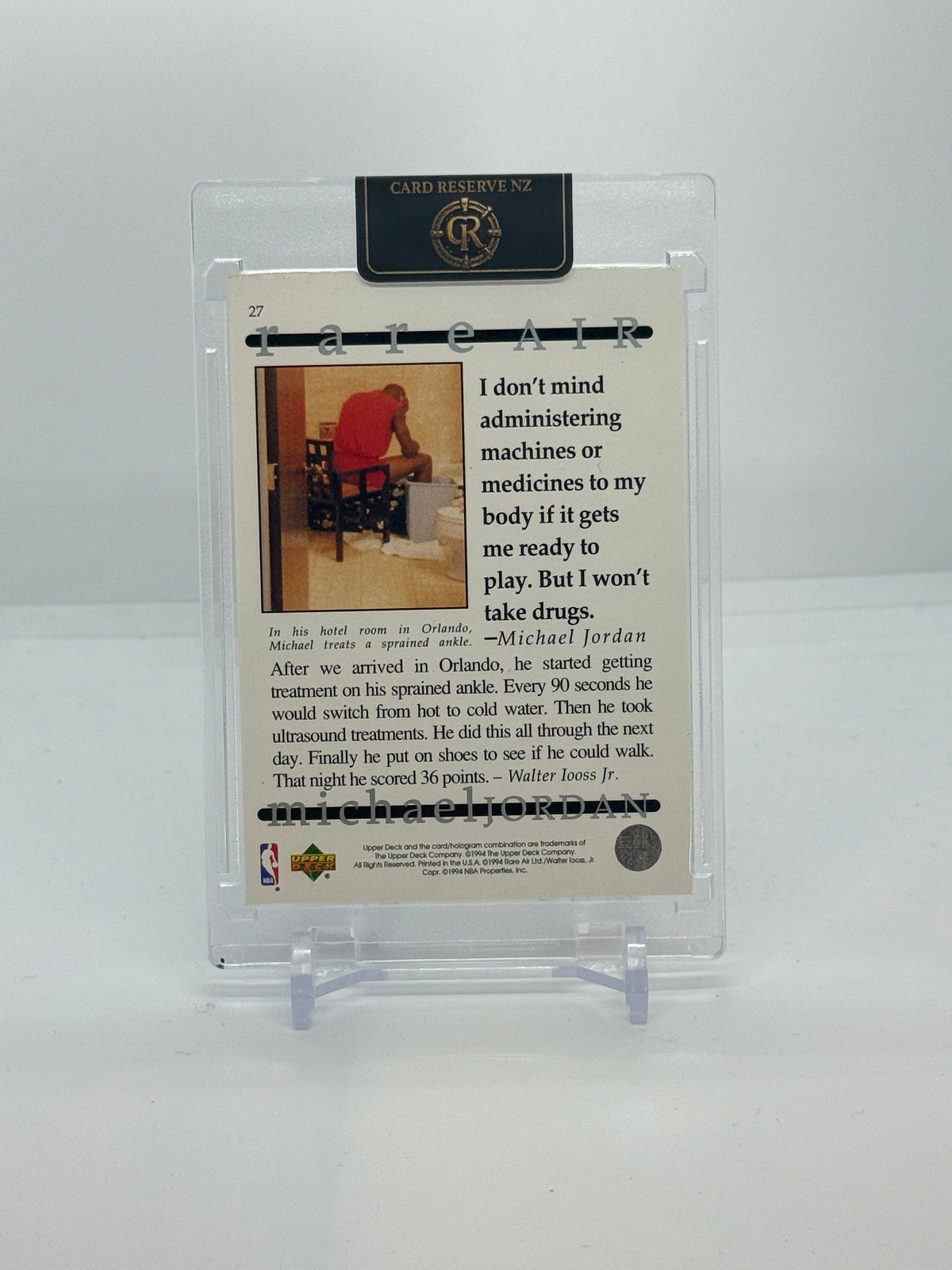 1994 Upper Deck Rare Air Michael Jordan Base #27 — Raw — back