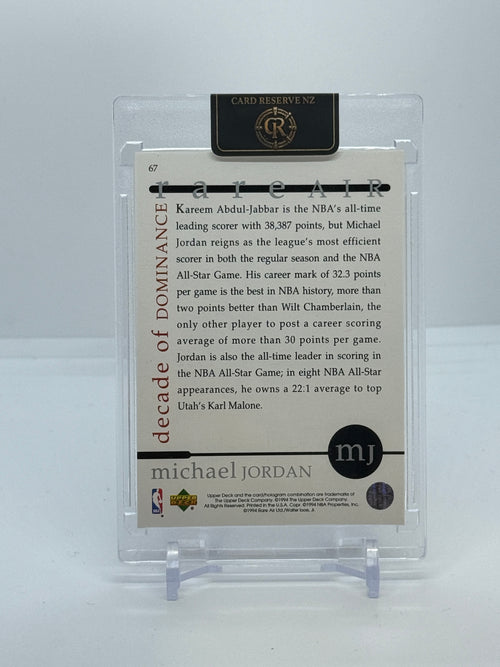 1994 Upper Deck Rare Air Michael Jordan Decade of Dominance #67 — Raw — back