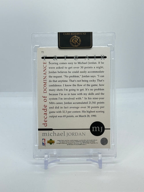 1994 Upper Deck Rare Air Michael Jordan Decade of Dominance #72 — Raw — back