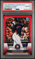 2023 Bowman Chrome National Yordan Alvarez Red Refractor #10 — PSA 10 — PSA cert 152491583 — front