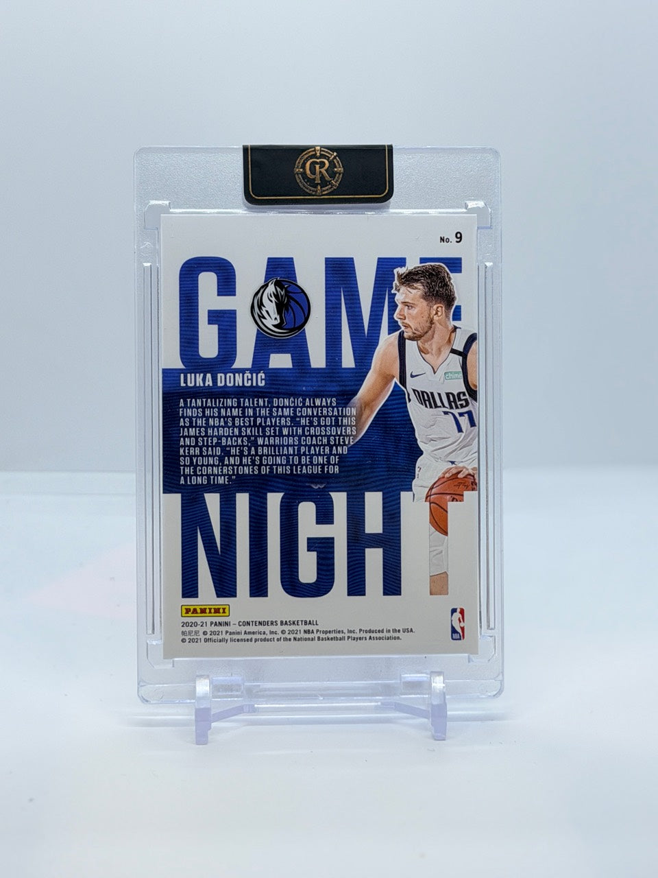 2020-21 Panini Contenders Luka Doncic Game Night Ticket #9 — Raw — actual card back