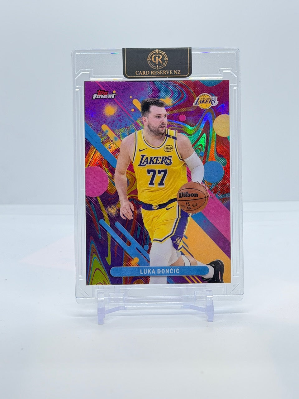 2025-26 Topps Finest Luka Doncic Common Oil Spill Refractor #81 — Raw — actual card front