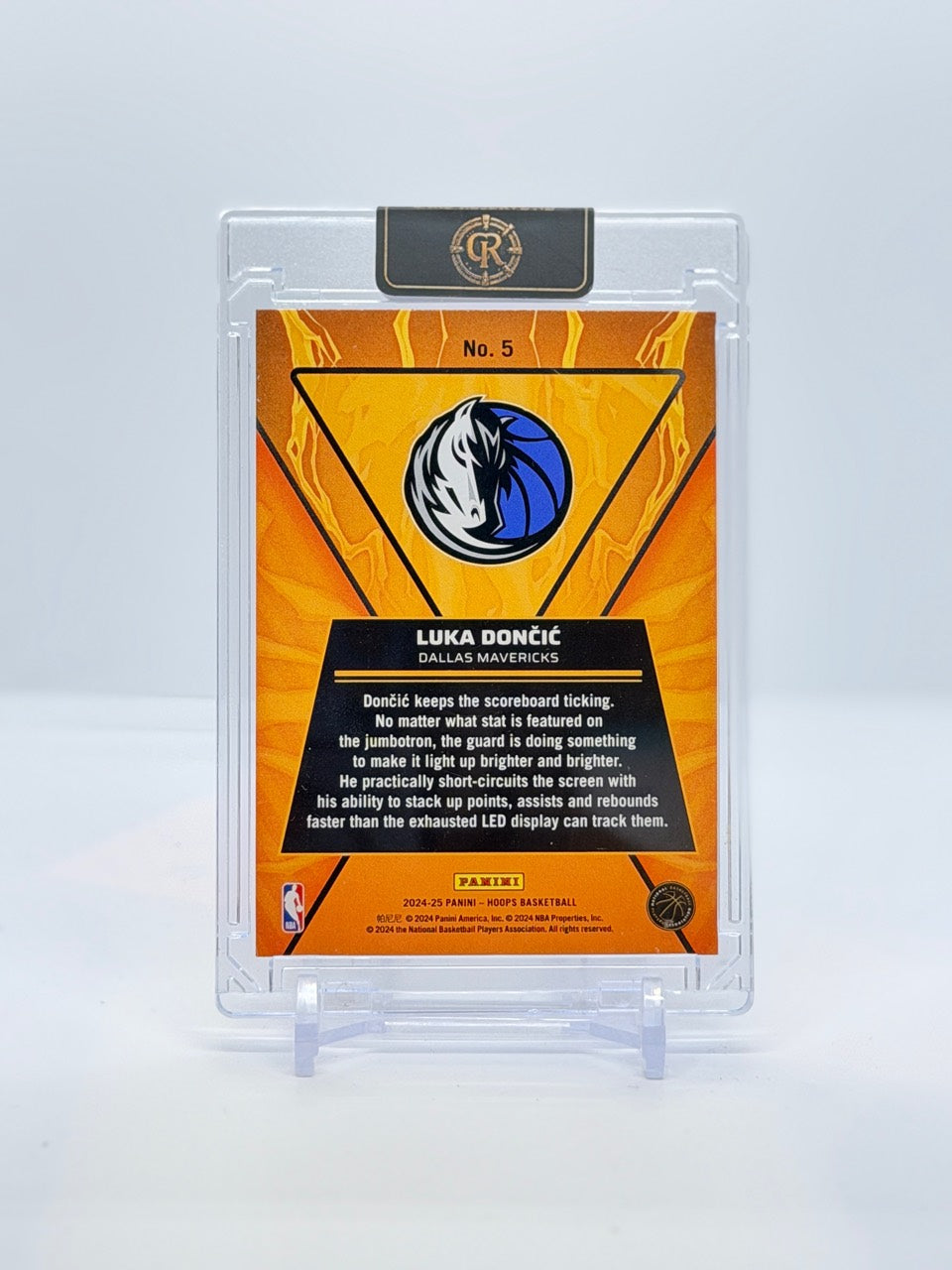 2024-25 Panini Hoops Luka Doncic High Voltage #5 — Raw — actual card back