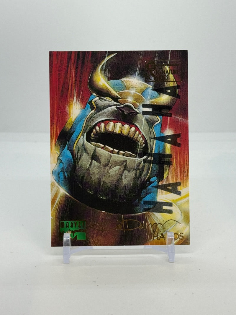 1995 Marvel Masterpieces Thanos Emotion Gold Foil Signature #97 — Raw — front