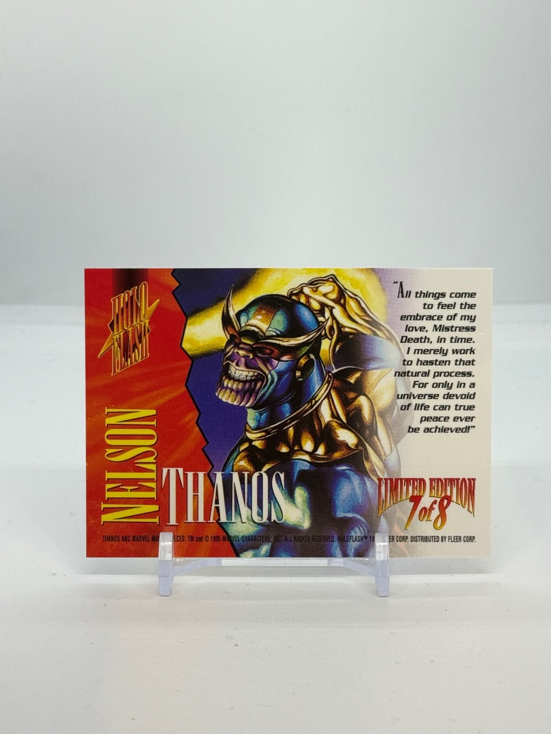 1995 Marvel Masterpieces Thanos Holoflash #7 — Raw — reverse