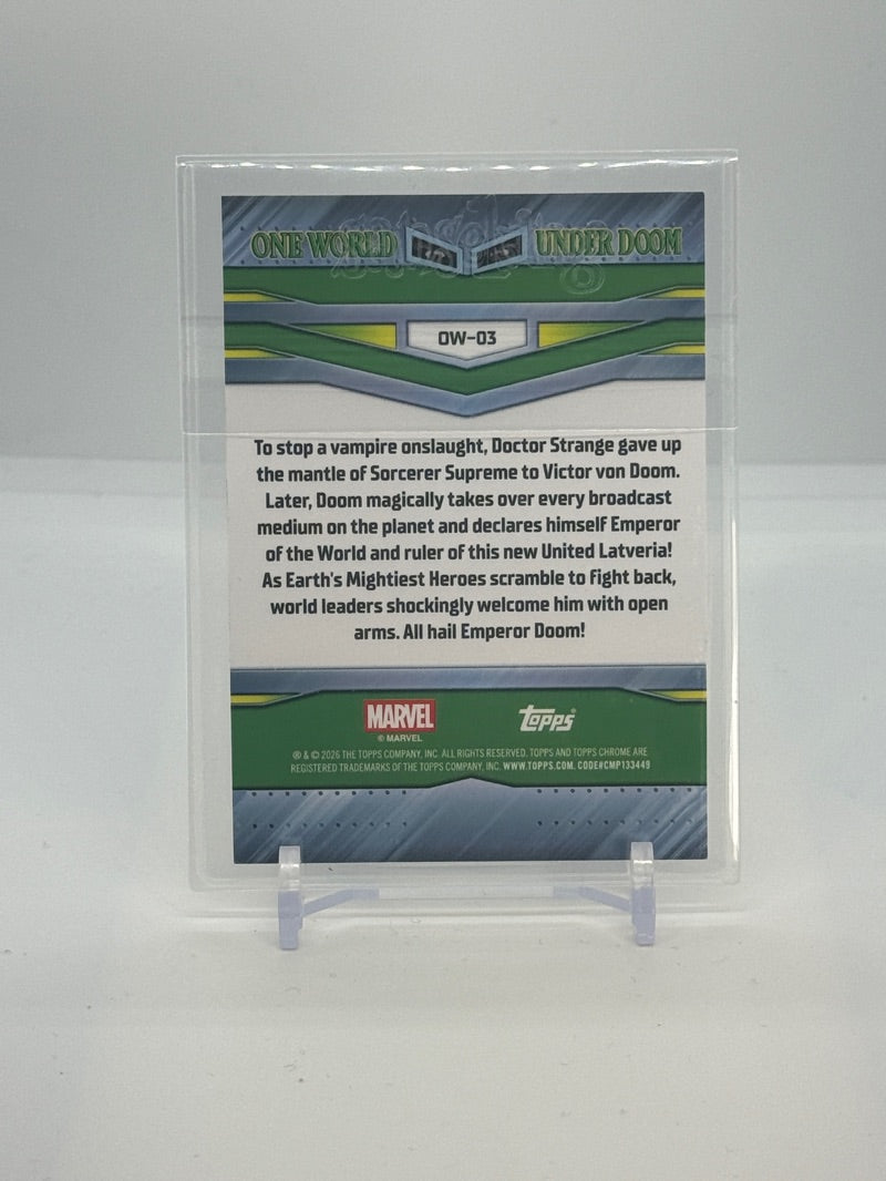 2026 Topps Chrome Marvel Doctor Doom One World Under Doom #OW-03 — Raw — reverse