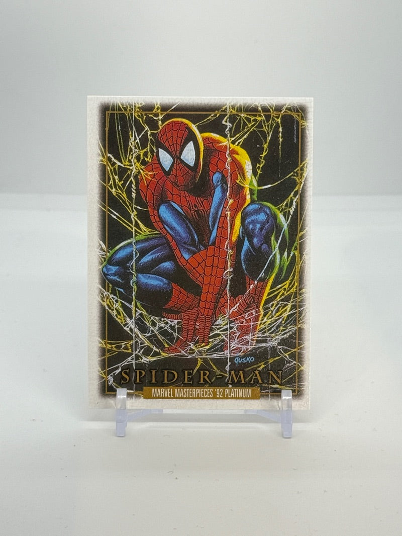 2024 Marvel Masterpieces '92 Platinum Spider-Man Leather Parallel #87 — Raw — front