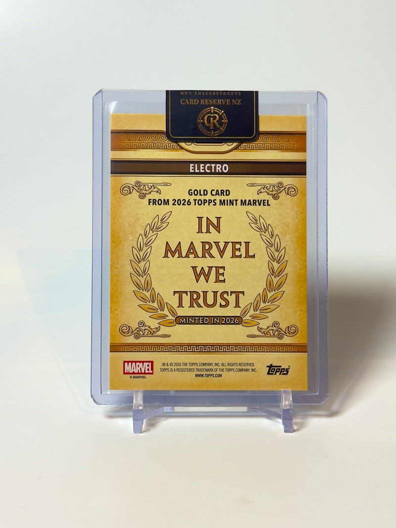 2026 Topps Mint Marvel Electro Gold #100 — Raw — reverse