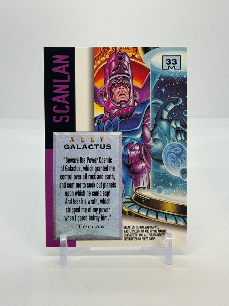 1995 Marvel Masterpieces Galactus Ally Emotion Gold Foil Signature #33 — Raw — reverse