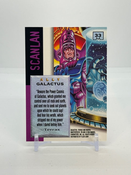 1995 Marvel Masterpieces Galactus Ally Emotion Gold Foil Signature #33 — Raw — reverse