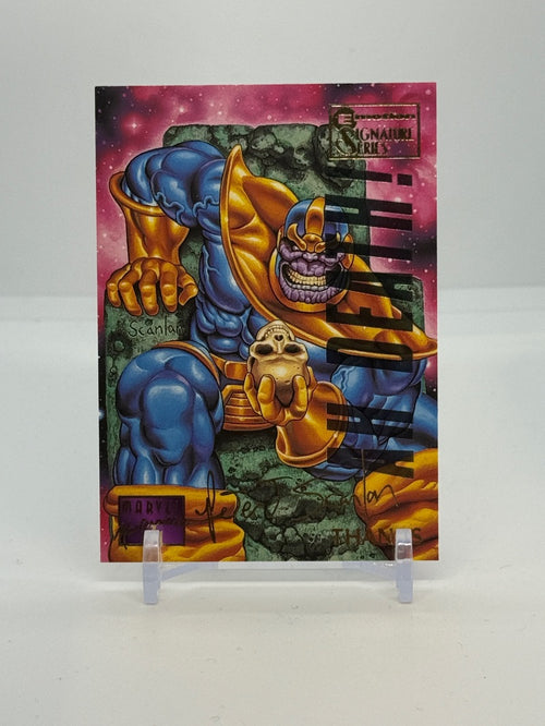 1995 Marvel Masterpieces Thanos Emotion Gold Foil Signature #99 — Raw — front