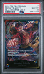 2024 One Piece Monkey D. Luffy Sealed Battle Vol. 2 Promo – PSA 10 — PSA cert 96634869 — front