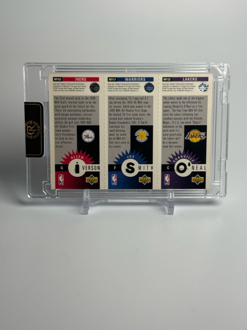 1996-97 Upper Deck Collector's Choice O'Neal / Smith / Iverson Mini Triple — Raw — back