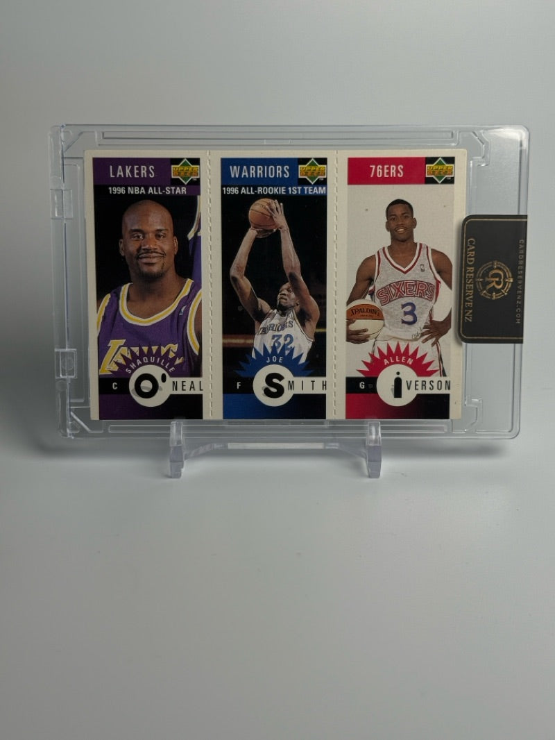 1996-97 Upper Deck Collector's Choice O'Neal / Smith / Iverson Mini Triple — Raw — front
