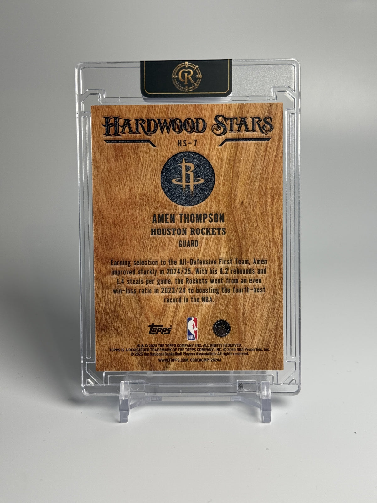 2025-26 Topps Amen Thompson Hardwood Stars #HS-7 — Raw — back