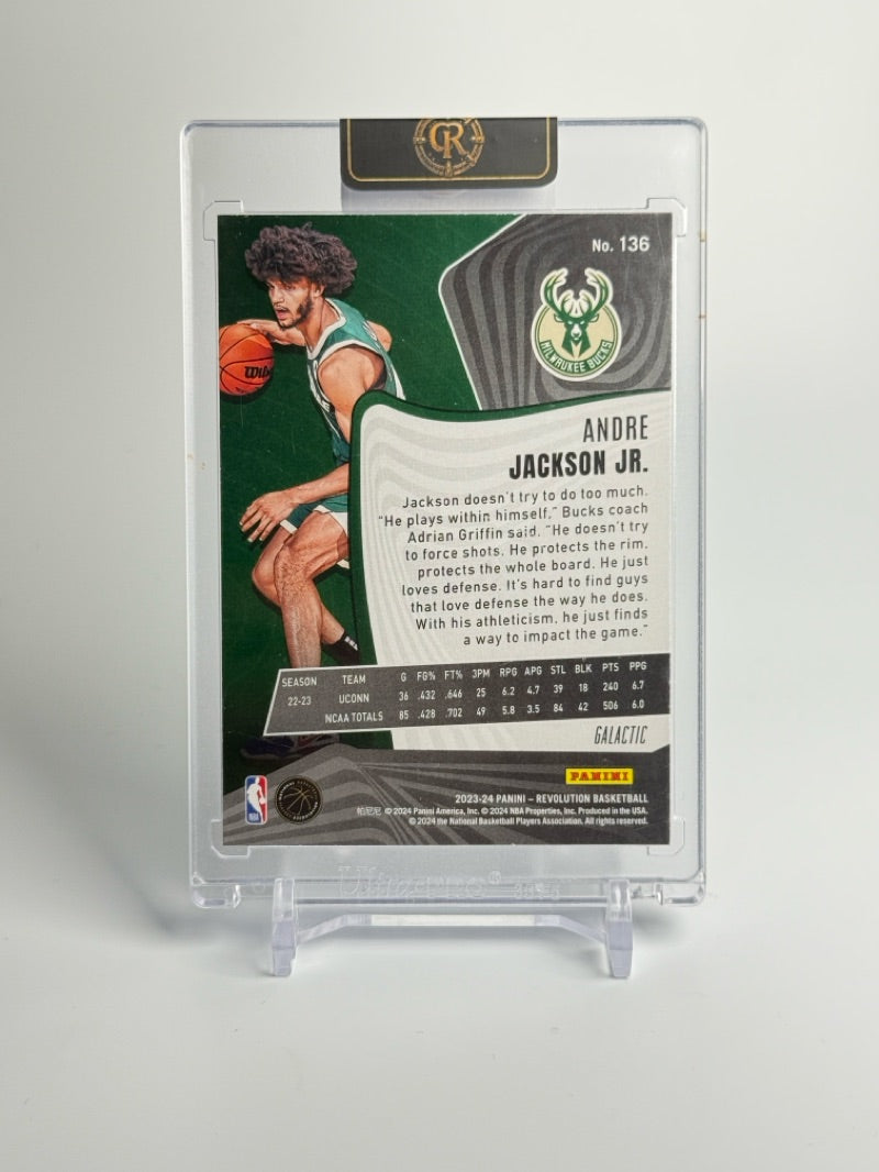 2023-24 Panini Revolution Andre Jackson Jr. Galactic SSP Rookie #136 — Raw — back