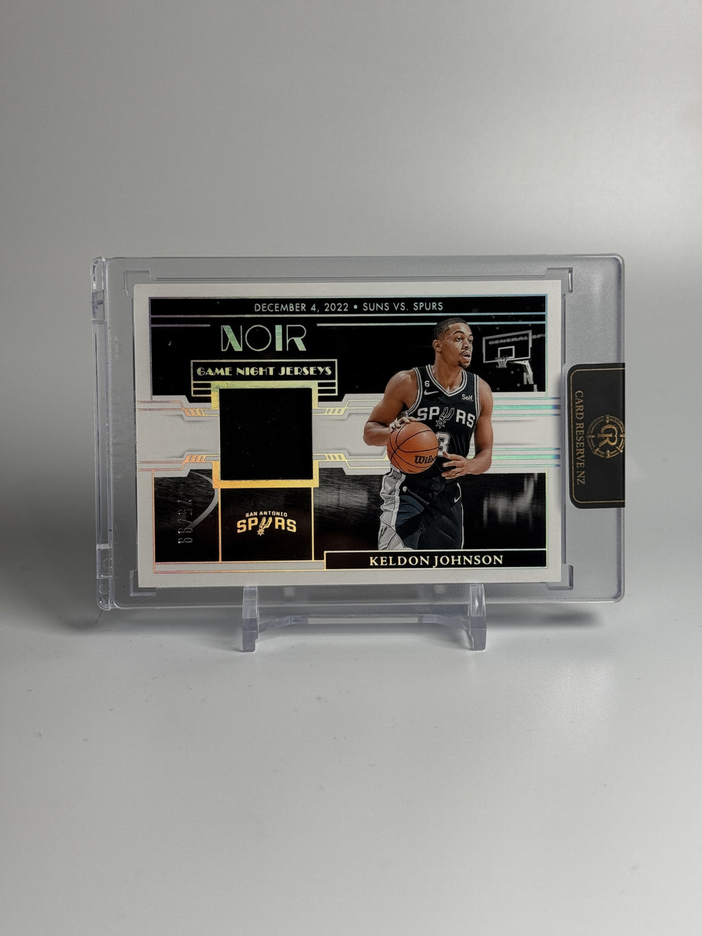2023-24 Panini Noir Keldon Johnson Game Night Jerseys #GNJ-KEL — Raw — front