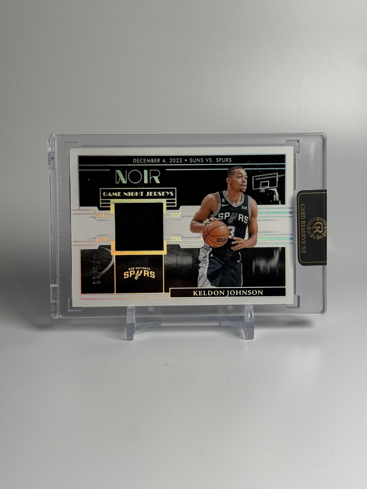 2023-24 Panini Noir Keldon Johnson Game Night Jerseys #GNJ-KEL — Raw — front