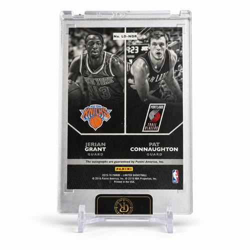 2015-16 Panini Limited Pat Connaughton / Jerian Grant Dual Spotlight Autograph 08/10 #LD-NDR — Raw — back