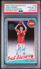 2025 Topps Silver Pack 1980-81 Topps Chrome Basketball Rookie Autographs Yang Hansen #YH — PSA 10 / Auto 10 — front