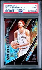 2023 Panini Phoenix Operation Detonation Victor Wembanyama Red International #4 — PSA 9 — front
