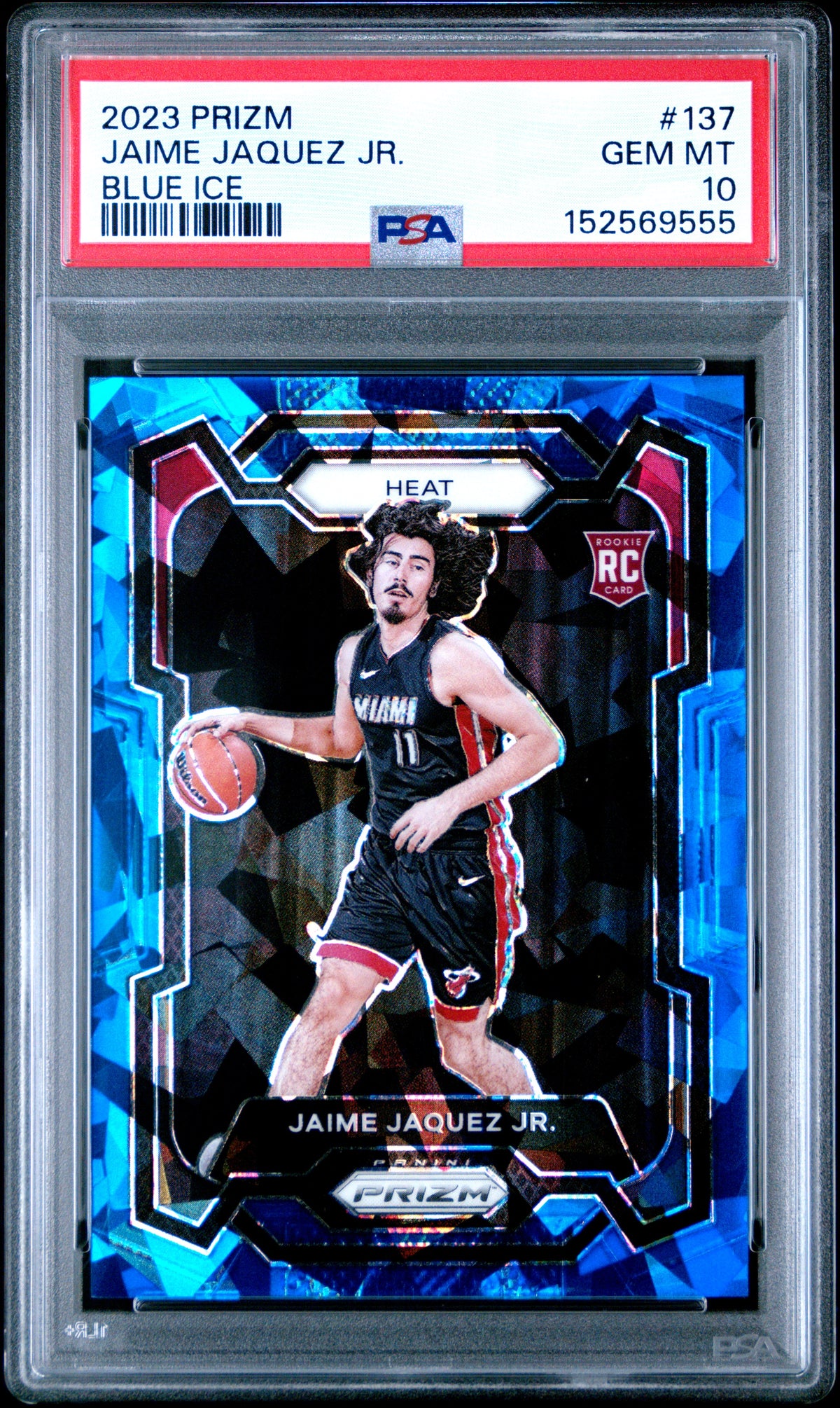 2023 Panini Prizm Jaime Jaquez Jr. Blue Ice #137 — PSA 10 — front