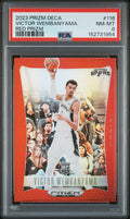 2023 Panini Prizm Deca Victor Wembanyama Red Prizm #116 — PSA 8 — front