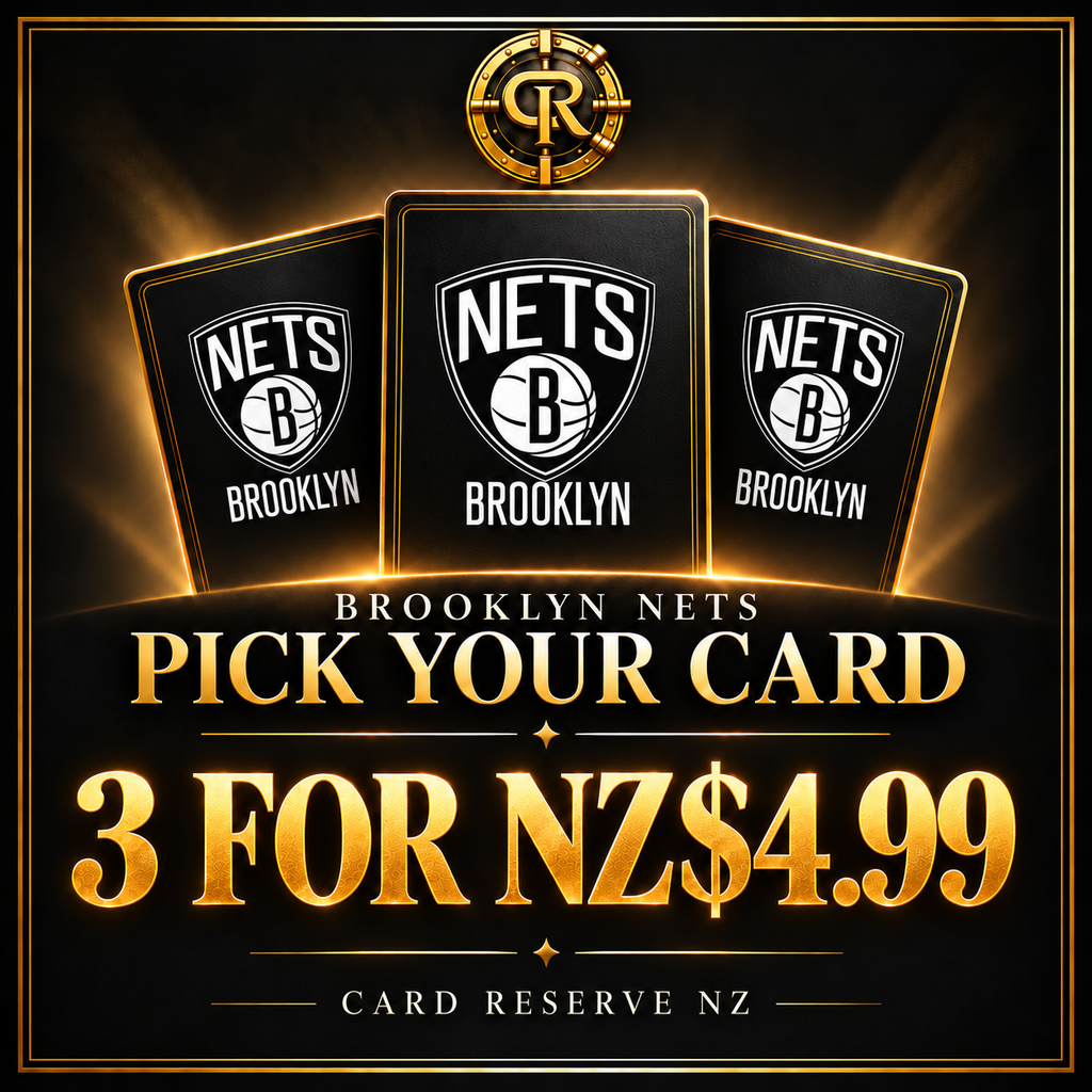 BROOKLYN NETS Pick Your Card — 3 for NZ$4.99 — three logo card backs with Card Reserve NZ vault branding