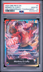 2024 One Piece Promos Monkey D. Luffy 2nd Anniversary Tournament — PSA 10 — front