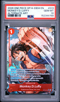 2026 One Piece OP14-EB04 The Azure Sea's Seven Monkey D. Luffy #013 Alternate Art — PSA 10 — front