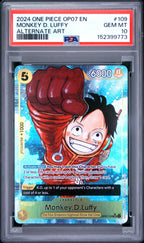 2024 One Piece OP07 500 Years in the Future Monkey D. Luffy #109 Alternate Art — PSA 10 — front
