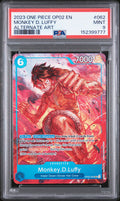 2023 One Piece OP02 Paramount War Monkey D. Luffy #062 Alternate Art — PSA 9 — front