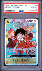 2025 One Piece Japanese PRB02 One Piece Card the Best Vol.2 Monkey D. Luffy #109 — PSA 10 — front