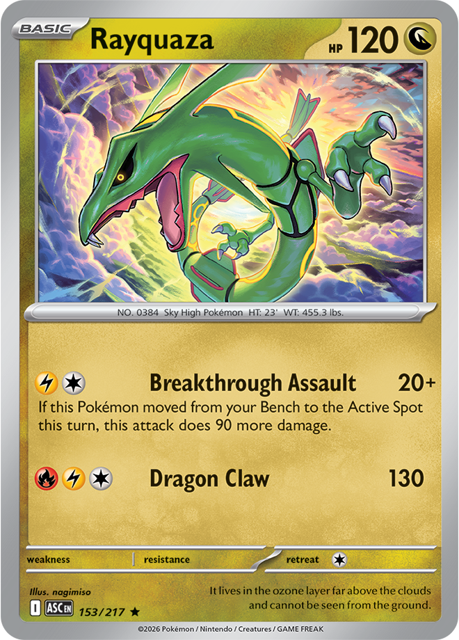 21 Rayquaza 153/217 | Ascended Heroes - Rayquaza 153/217, catalogue image — PR Section 1A