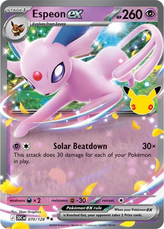 08 Espeon ex 070/128 | 30th Celebration - Espeon ex 070/128, catalogue image — PR Section 1A
