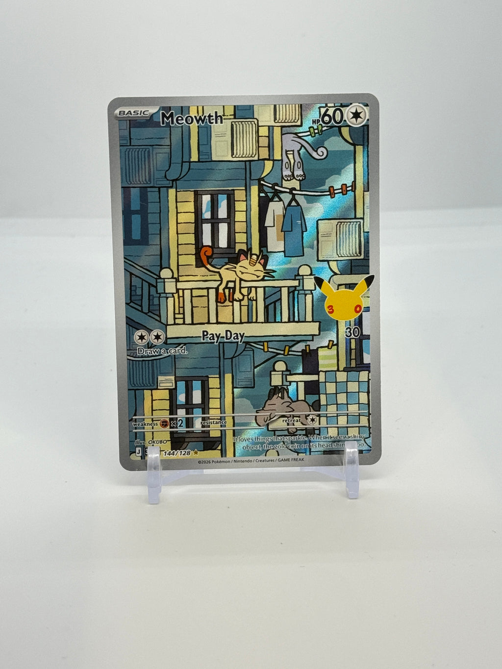Meowth 144/128 — actual card copy 2 front photo — PR Section 1A