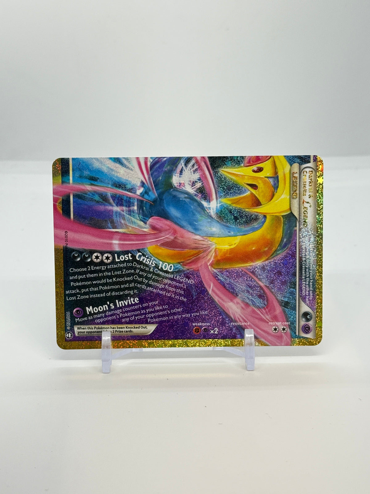 Darkrai & Cresselia LEGEND (Bottom) 100/102 — actual card front photo — PR Section 1A