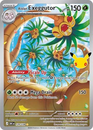 Alolan Exeggutor 129/128, catalogue image — PR Section 1A
