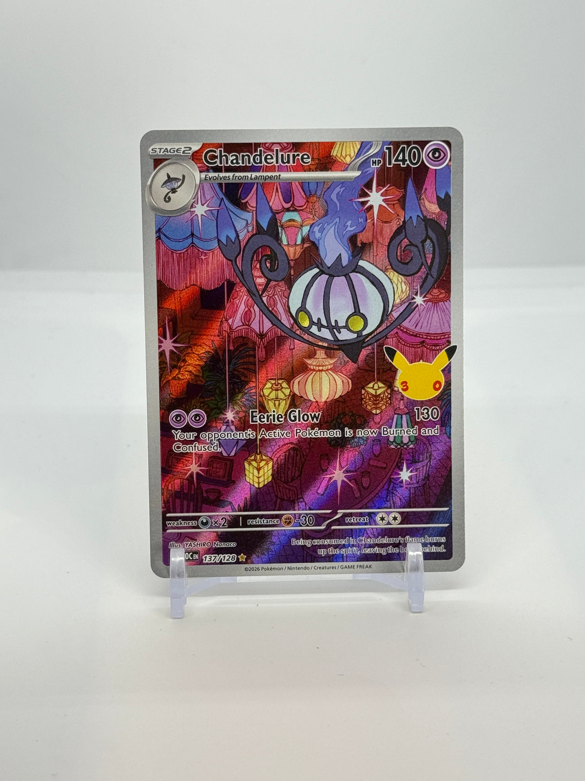 Chandelure 137/128 — actual card front photo — PR Section 1A
