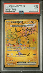 2025 Pokémon Prismatic Evolutions Pikachu ex Hyper Rare #179 — PSA 9 — cert 109853435 — front