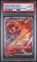 2025 Pokémon Destined Rivals Team Rocket's Moltres ex Special Illustration Rare #229 — PSA 10 — cert 141159666 — front