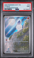 2025 Pokémon White Flare Litwick Illustration Rare #101 — PSA 9 — cert 141159679 — front