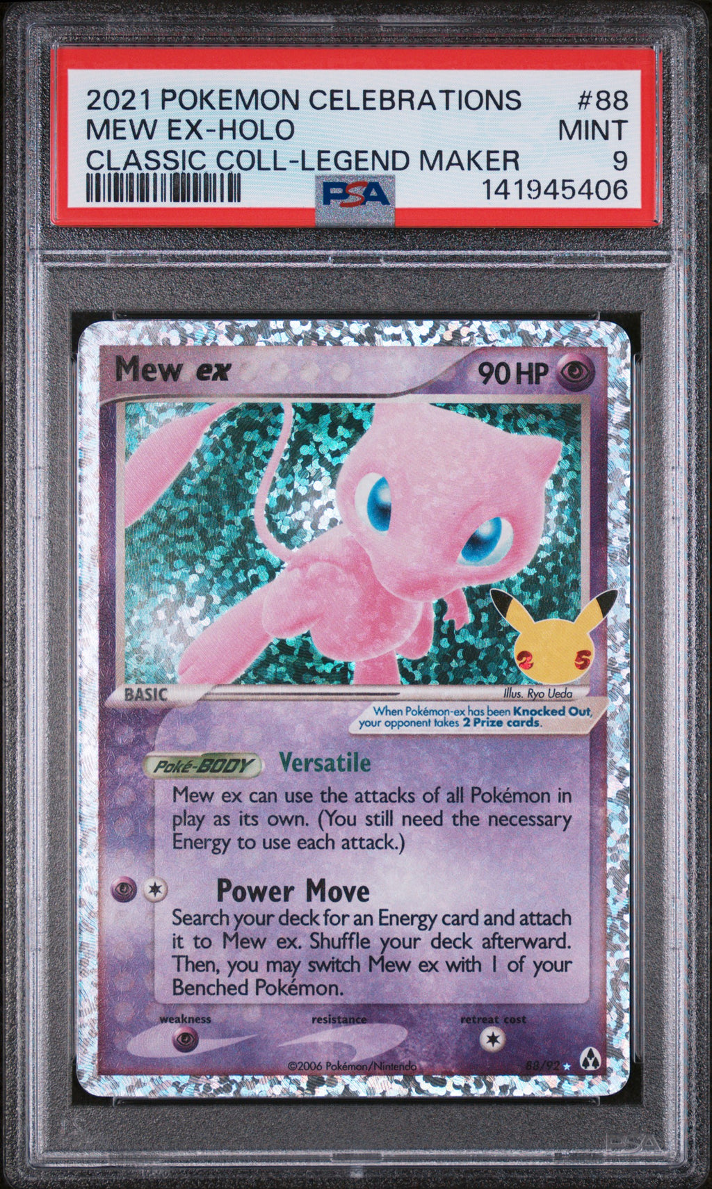 2021 Pokémon Celebrations Classic Collection Mew ex-Holo #88 — PSA 9 — cert 141945406 — front