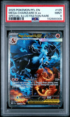 2025 Pokémon Mega Evolution: Phantasmal Flames Mega Charizard X ex Special Illustration Rare #125 — PSA 9 — cert 142689308 — front