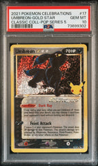 2021 Pokémon Celebrations Classic Collection Umbreon-Gold Star #17 — PSA 10 — cert 73699302 — front