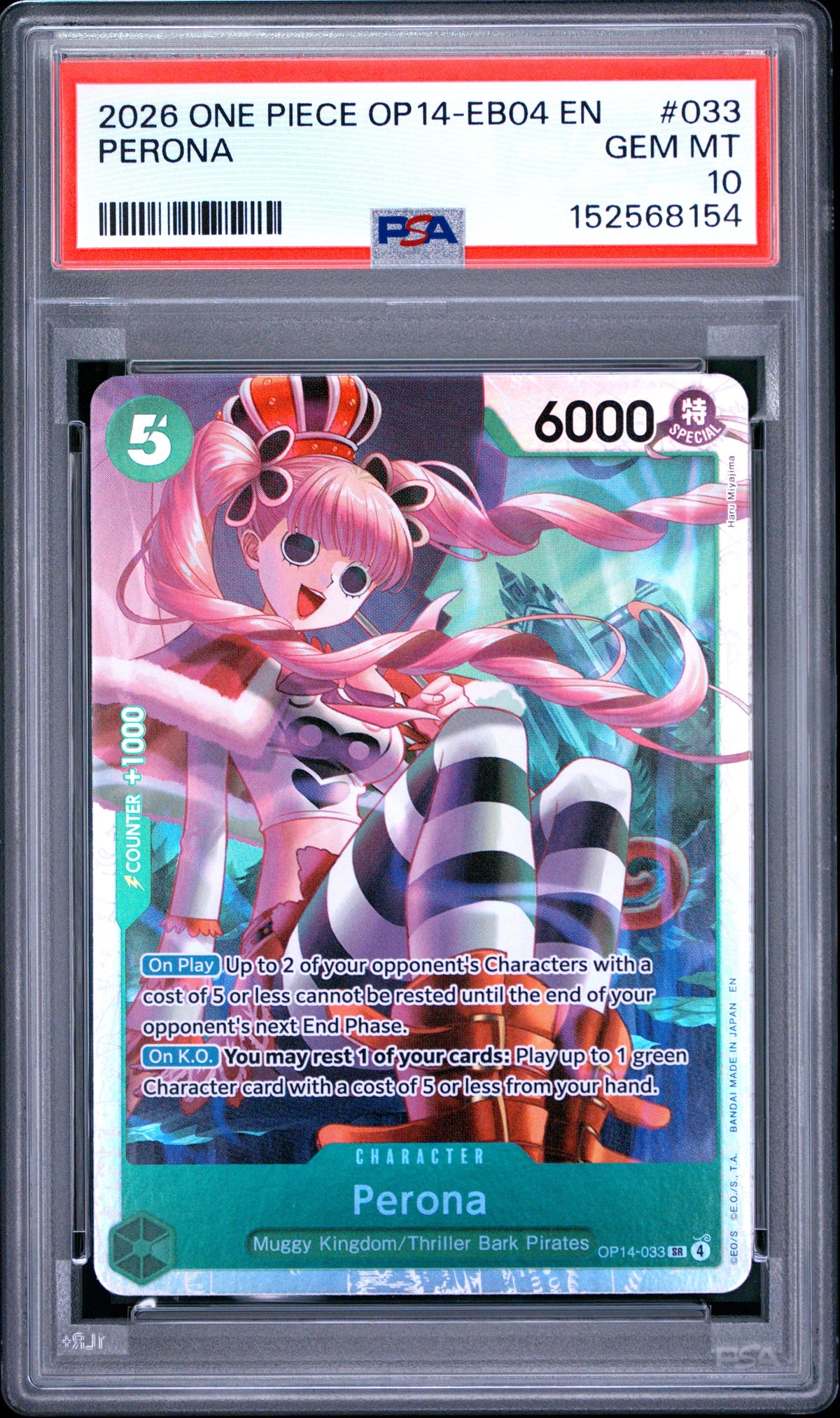2026 One Piece Op14-Eb04-The Azure Sea's Seven Perona #033 PSA 10 — PSA 152568154 — front