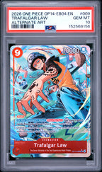 2026 One Piece Op14-Eb04-The Azure Sea's Seven Trafalgar Law Alternate Art #009 PSA 10 — PSA 152568156 — front
