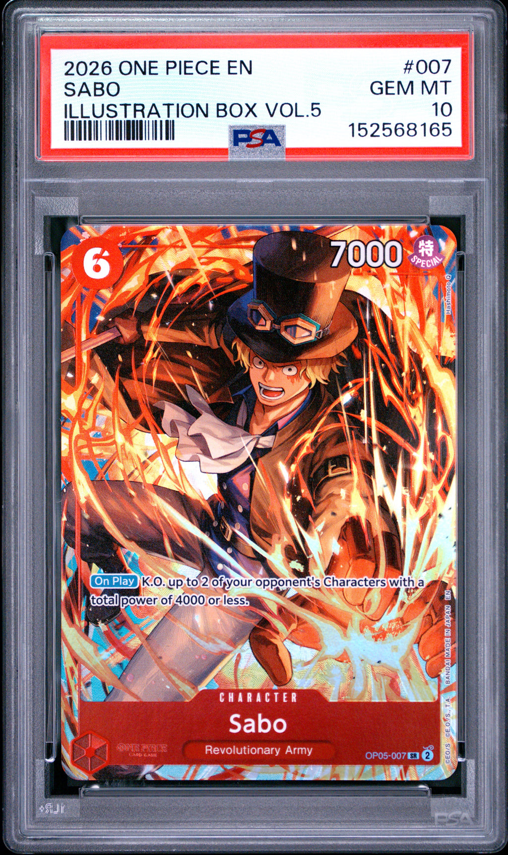 2026 One Piece Promos Sabo Illustration Box Vol.5 #007 PSA 10 — PSA 152568165 — front